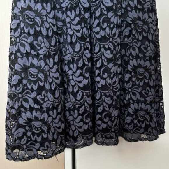 Navy Blue Lace Mermaid Gown Size 16 - Picture 8 of 8